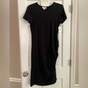 Treasure & Bond, Short Sleeve T-Shirt Dress, Black, XL